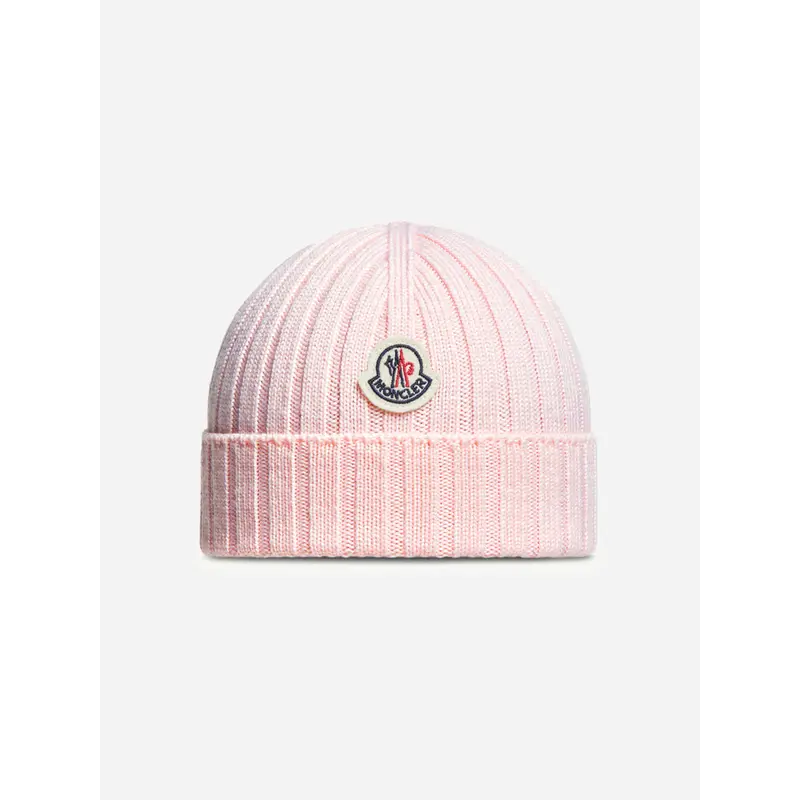 Moncler Enfant Baby Girls Wool Beanie Hat in Pink