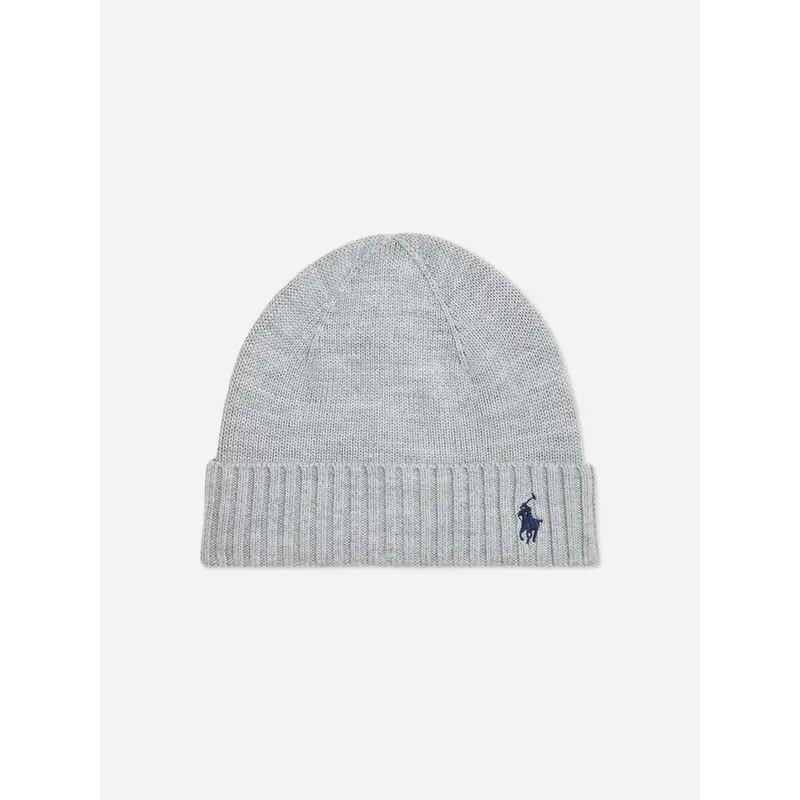 Boys Merino Wool Beanie Hat in Grey
