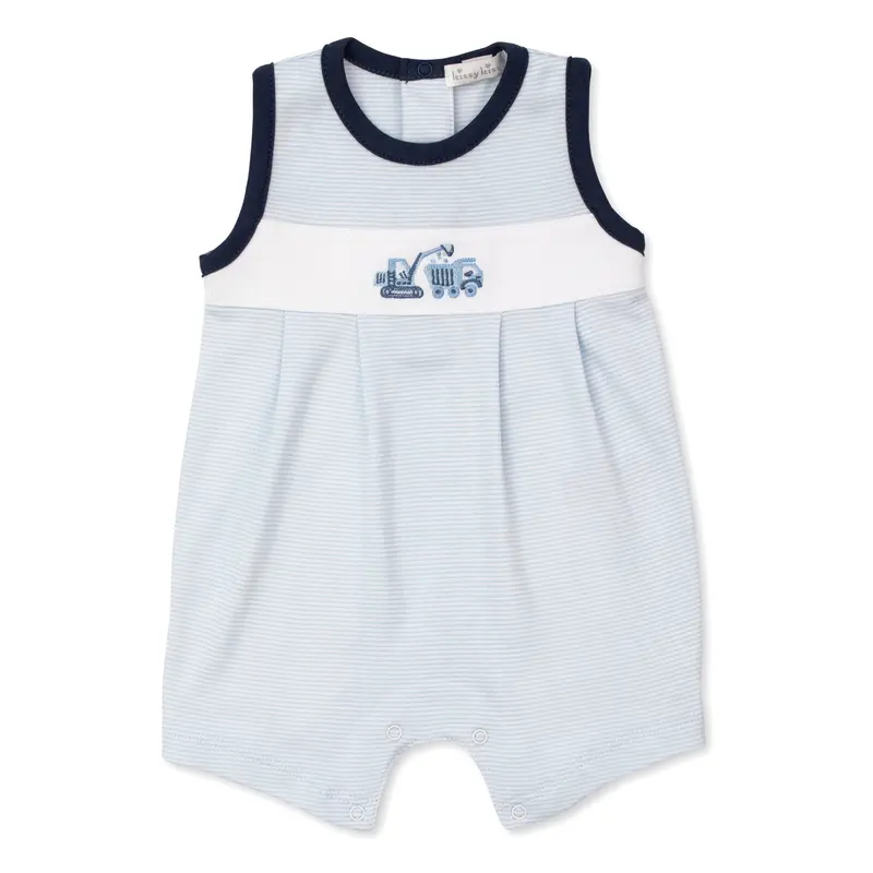 Construction Trucks Slvless Playsuit STR - Light Blue