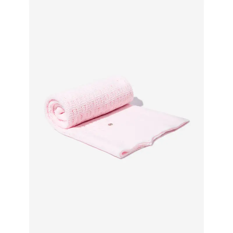 Baby Girls Cotton Knit Blanket in Pink (106cm)