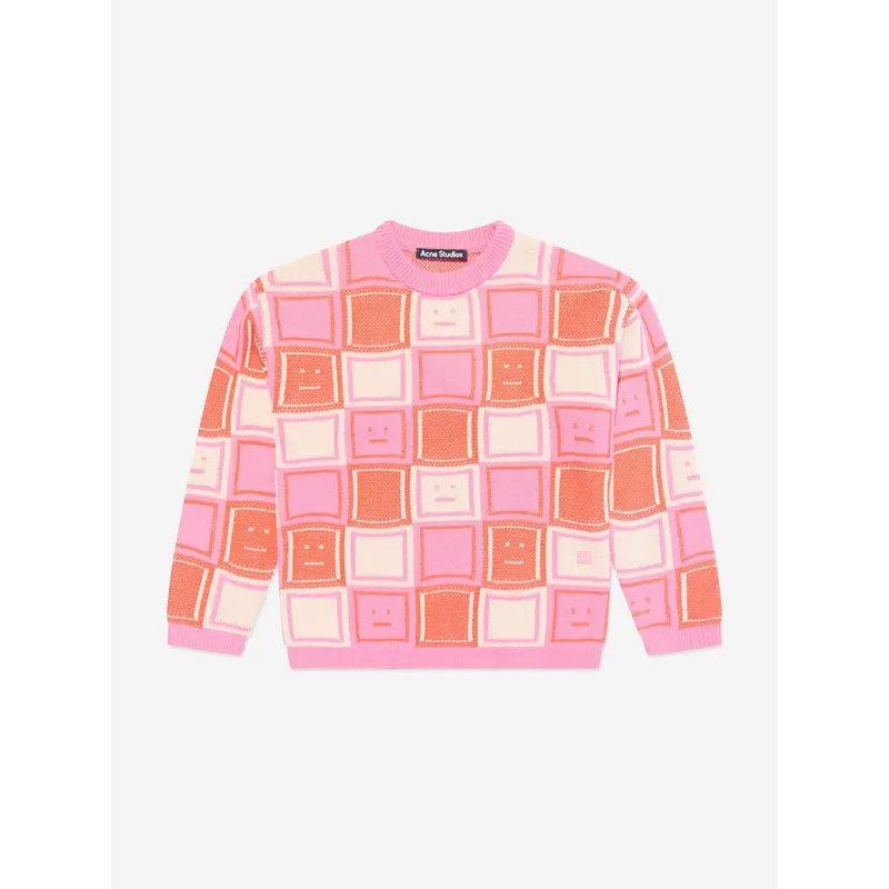Acne Studios Kids Klock Wool Knitted Jumper in Pink