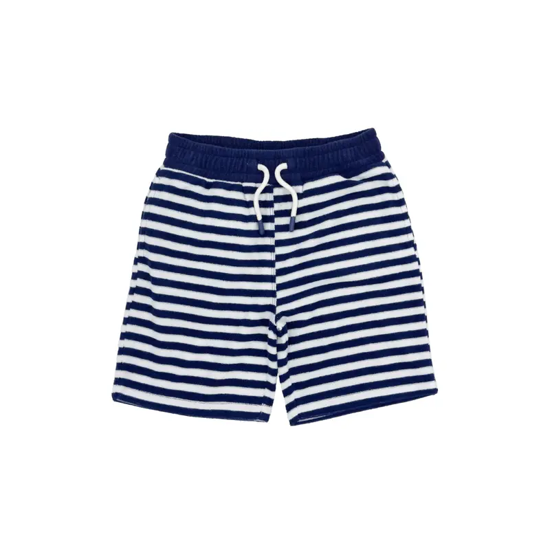 Coastal Terry Short - Navy/White Stripe