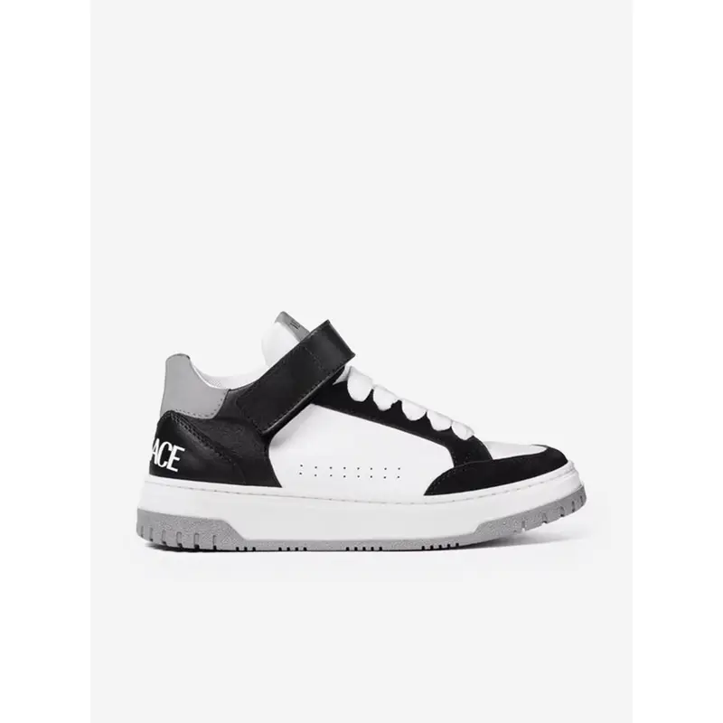 Versace Kids Leather Low Top Trainers in White