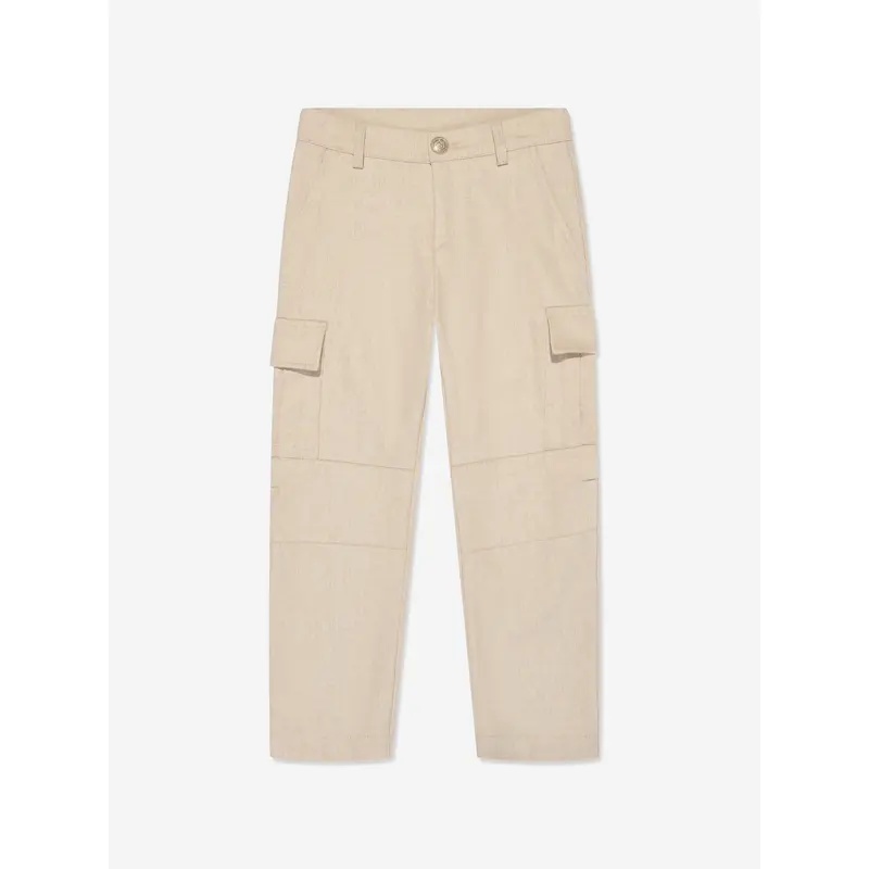 Eleventy Boys Cargo Trousers in Beige