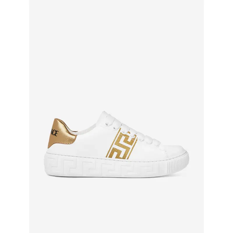 Versace Kids La Greca Low Top Trainers in White