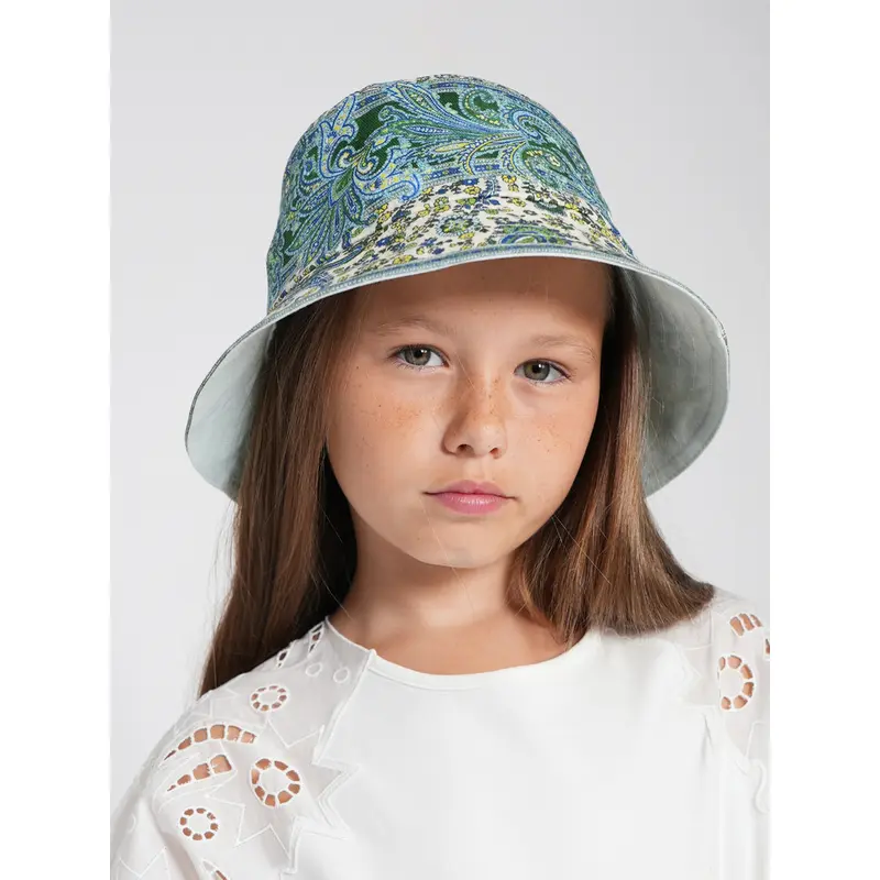 Zimmermann Girls Paisley Bucket Hat in Green