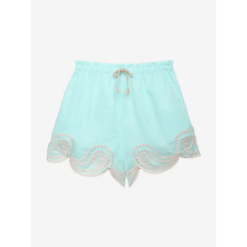 Zimmermann Girls Waverly Ric Rac Shorts in Blue