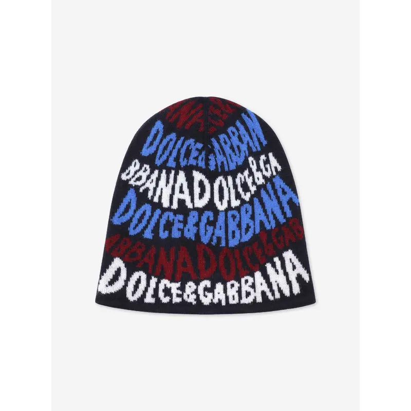 Dolce & Gabbana Boys Wool Knitted Beanie Hat in Multiclour