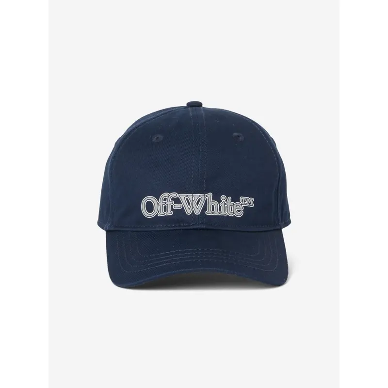 Off-White Kids Big Bookish Baseball Cap in Navy