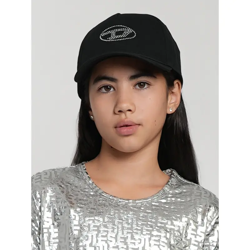 Diesel Girls Oval D Logo Cap in Black