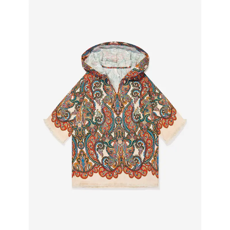 Zimmermann Girls Paisley Ottie Hooded Coverup in Multicolour