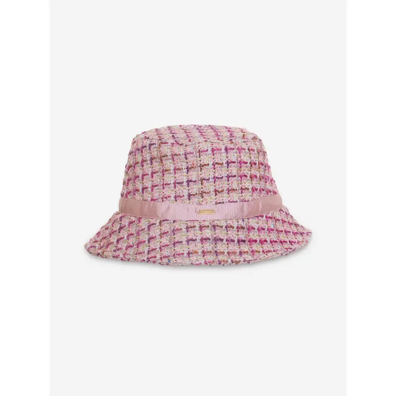 Patachou Girls Tweed Bucket Hat in Pink