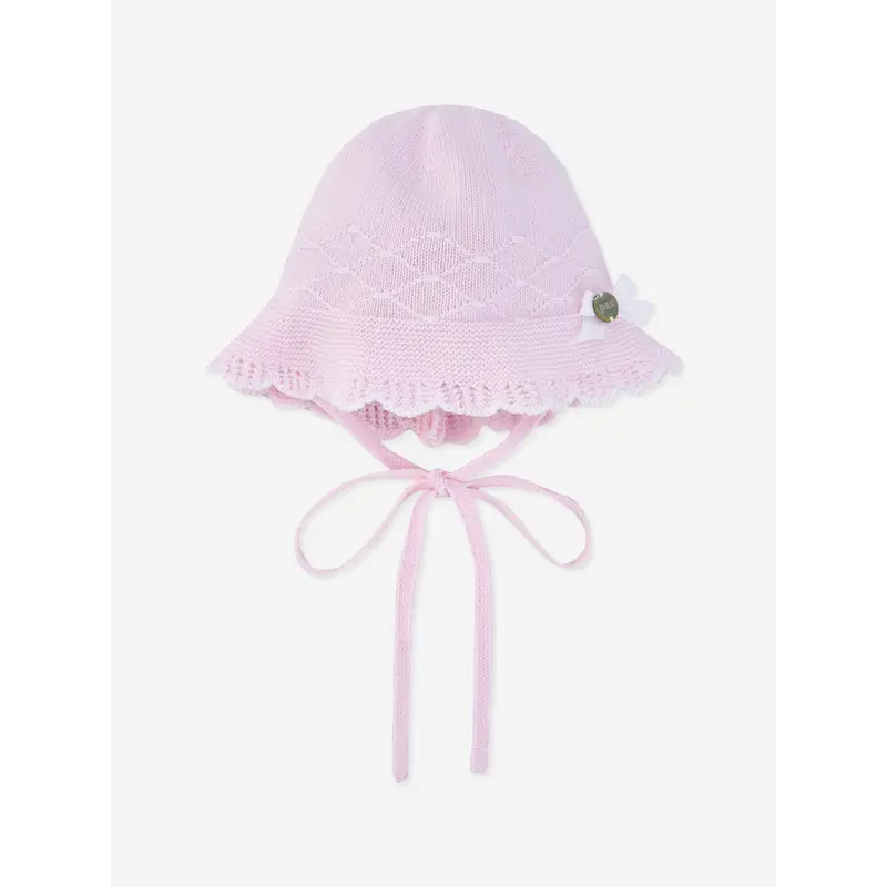 Paz Rodriguez Baby Girls Cotton Knit Bonnet in Pink