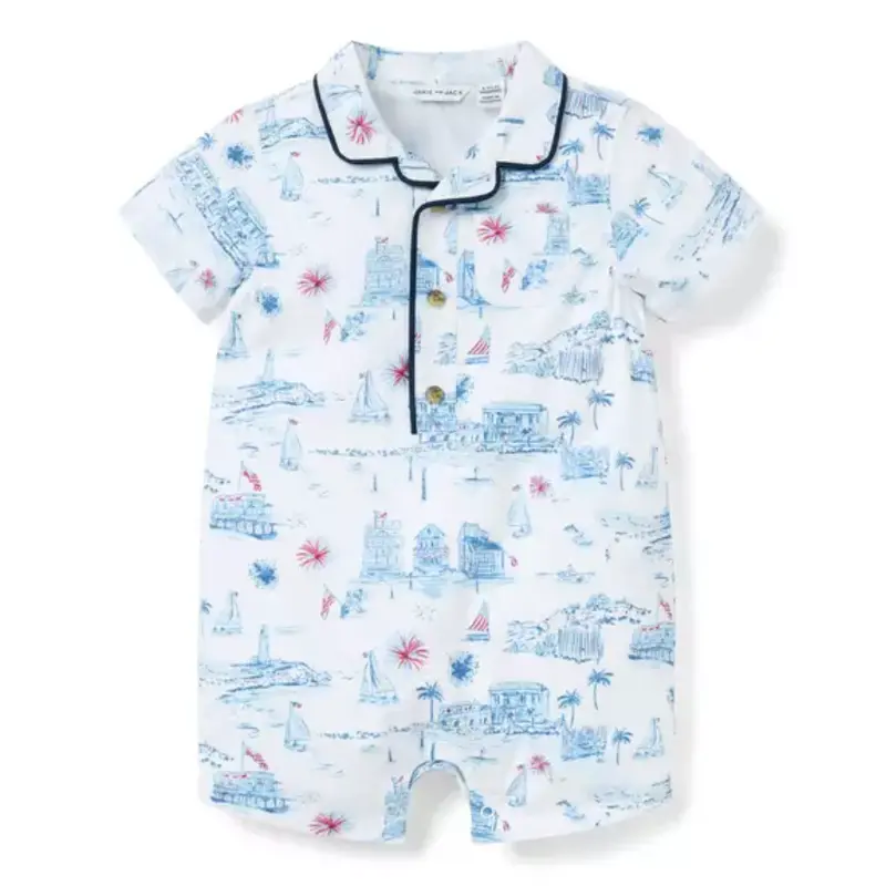 BLUE SCENIC TOILE ROMPER