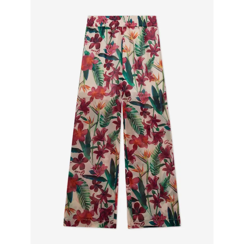 Guess Girls Chiffon Floral Palazzo Pants in Multicolour
