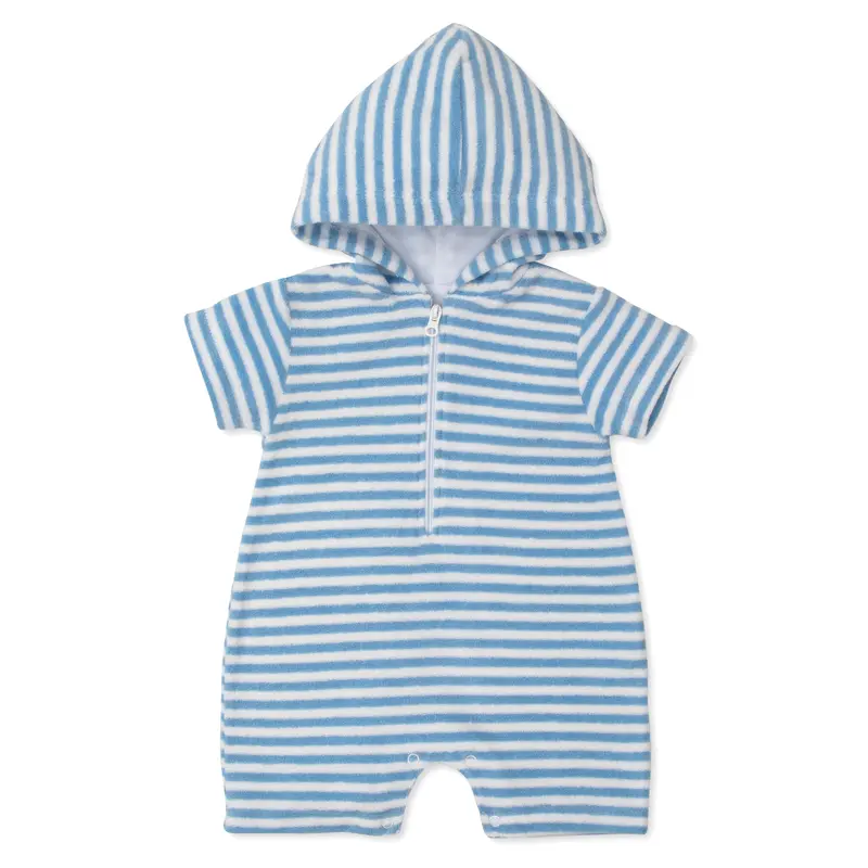 Cabana Terry Stripes - Terry Romper STR-Stone Harbor
