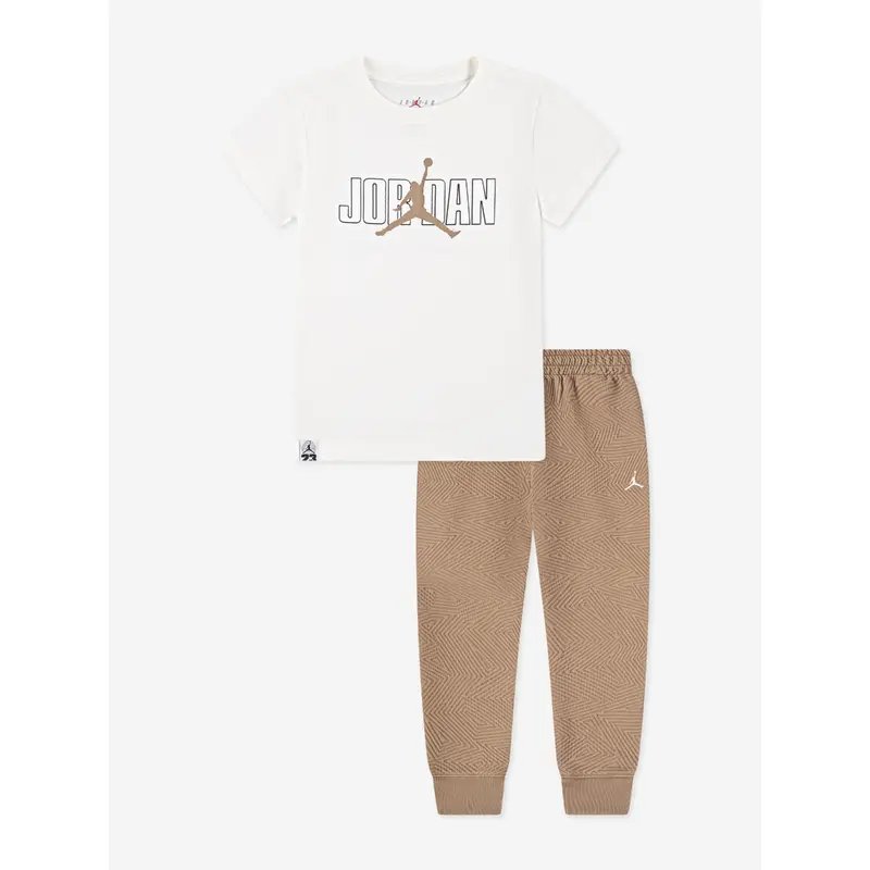Jordan Boys MJ Sneaker School Pant Set in Brown