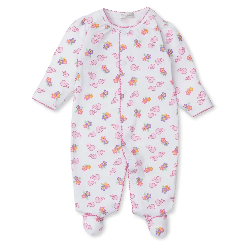 Aloha Whales Footie PRT - Multi Pink