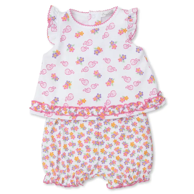 Aloha Whales Sunsuit Set Mix - Multi Pink