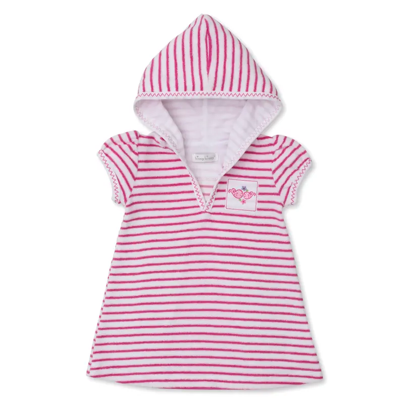 Aloha Whales Terry Cover Up STR - Fuchsia