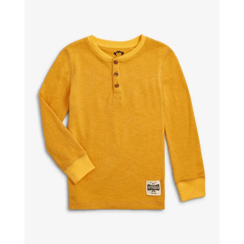 Craftsman Thermal Henley - Mustard