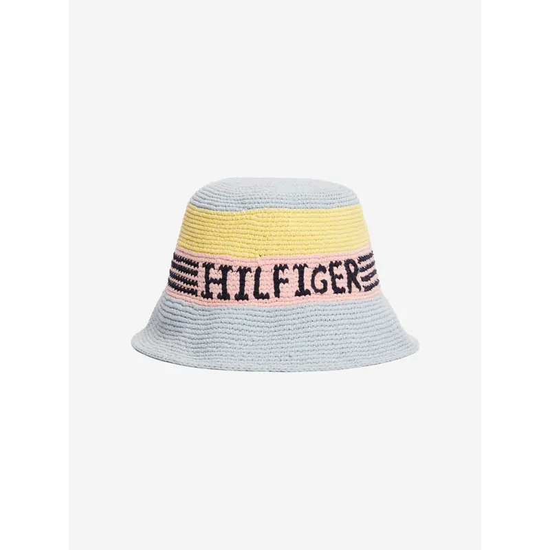 Tommy Hilfiger Girls Summer Prep Crochet Hat in Blue