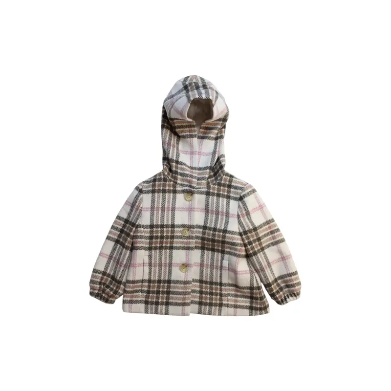 Gannino D'Angelo Hooded Plaid Coat 2T