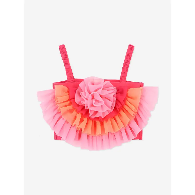 Angels Face Girls Rosetta Blooming Marvellous Tulle Top in Pink