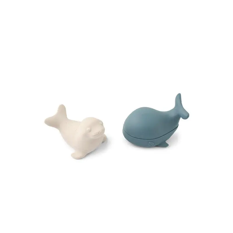 Liewood Duncan Arctic Silicone Bath Toys - Whale Blue / Sandy