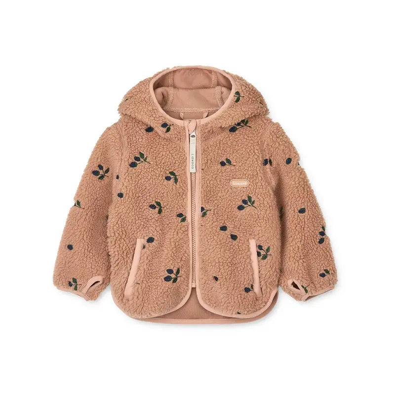 Liewood Mara Fleece Jacket With Ears - Berry / Pale Tuscany / Embroidery