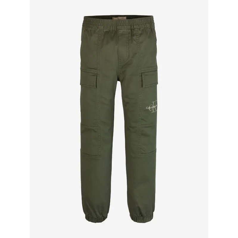 Calvin Klein Boys Essential Cargo Trousers in Green
