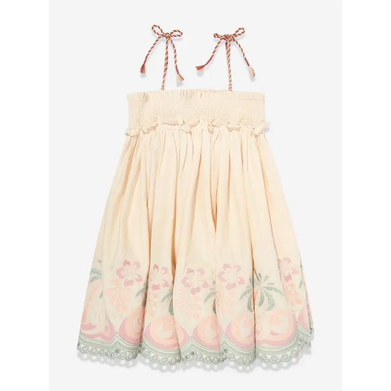 Zimmermann Girls Tallow Embroidered Swing Dress in Ivory