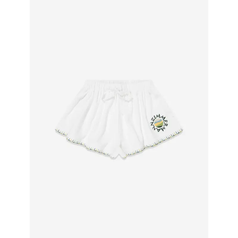 Zimmermann Girls Tallow Terry Shorts in Ivory