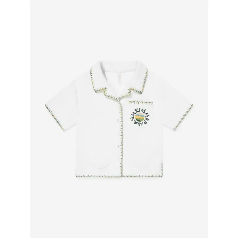 Zimmermann Girls Tallow Terry Top in Ivory