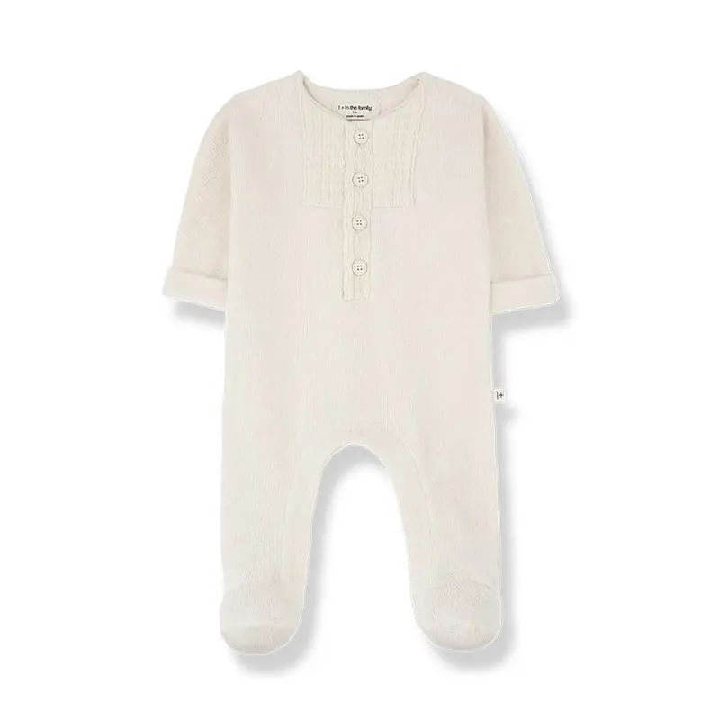 1+ In The Family Gael Jumpsuit w/feet - Ecru