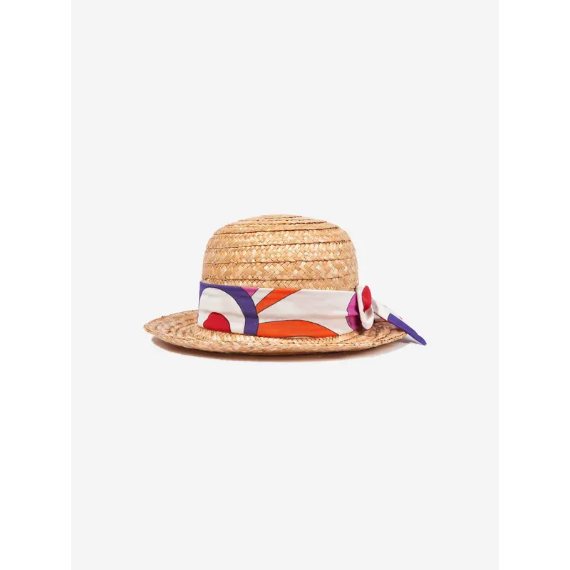 PUCCI Girls Straw Hat in Beige