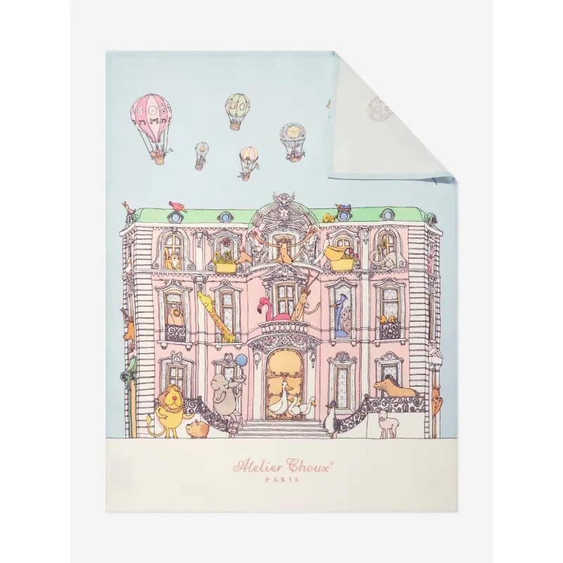 Atelier Choux Baby Monceau Mansion Cashmere Blanket in Blue  (100cm)