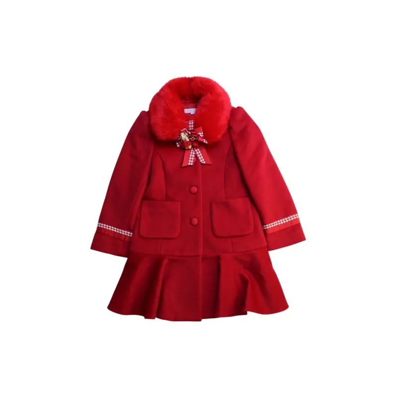 Nicholas & Bears Fur Collar Coat With Bow Detail 3T