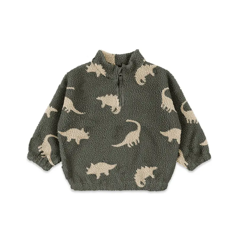 Konges Slojd Jody Teddy Half Zip - Dino Silhouette