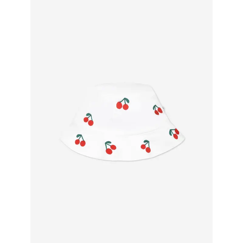 Stella McCartney Baby Girls Embroidered Cherries Bucket Hat in White