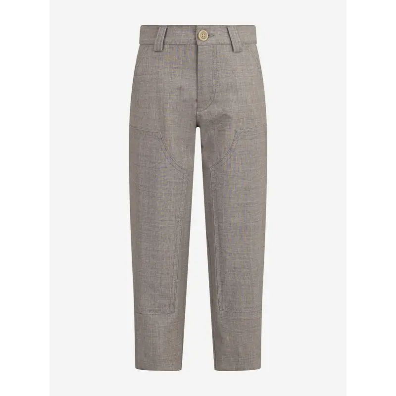 Eleventy Boys Wool Trousers in Grey