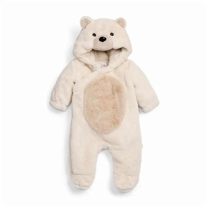 MORI Faux Fur Polar Bear Pramsuit - Ecru