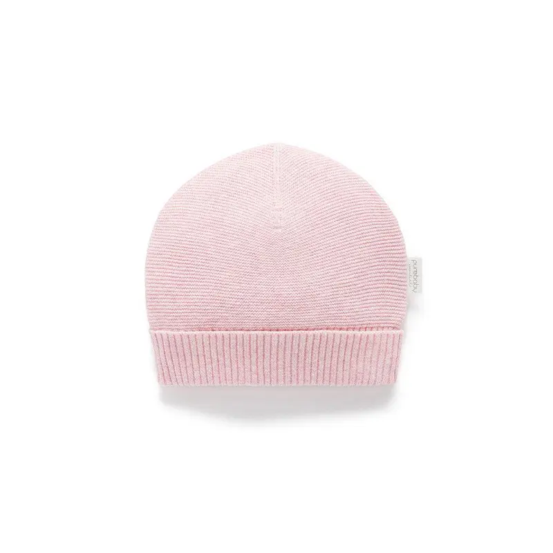 Purebaby Knit Baby Hat - Pink Melange