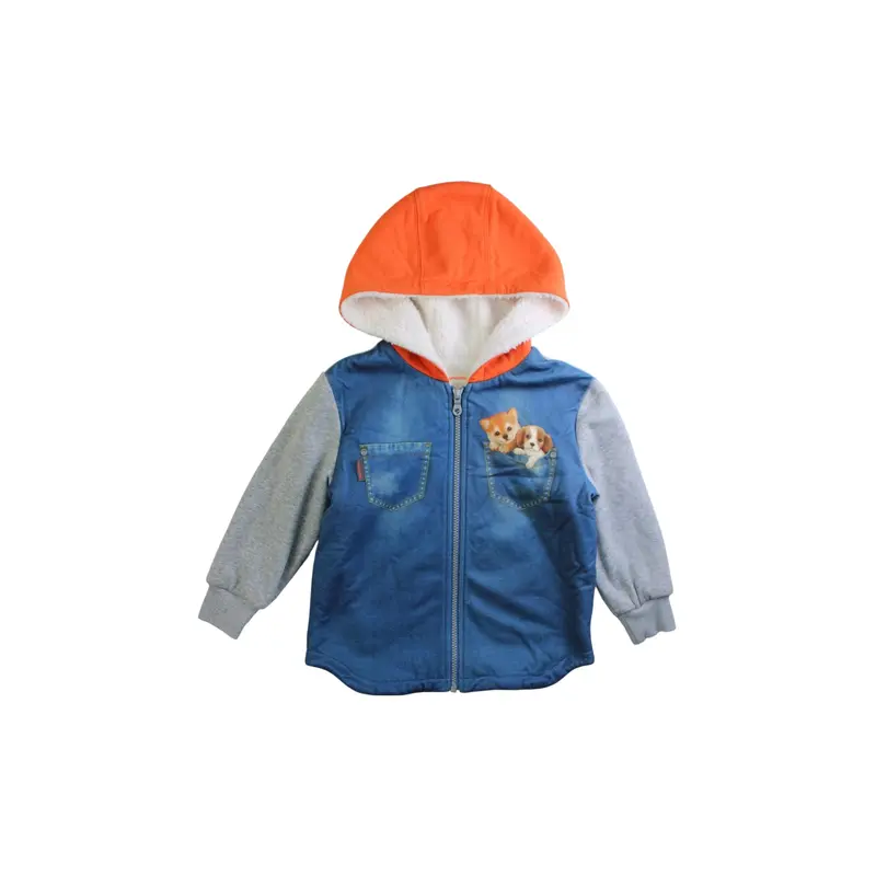 Momonittu Denim Fleece Jacket Size 6T