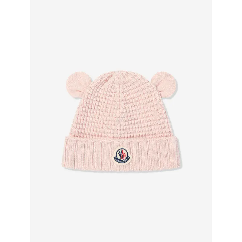 Moncler Enfant Baby Girls Beanie Hat with Ears in Pink