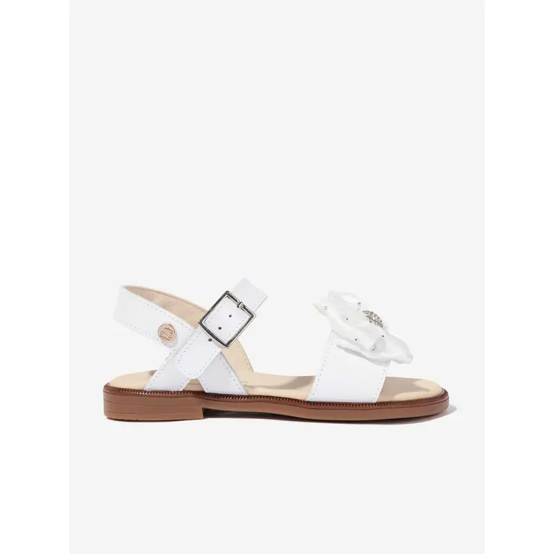 Andanines Girls Bow Sandals in White