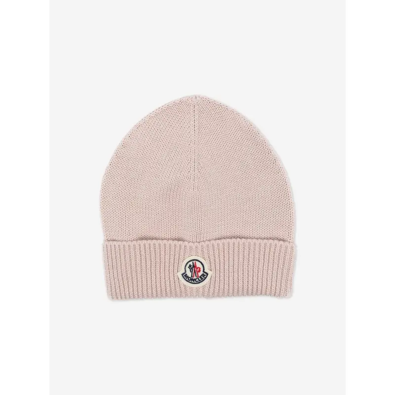 Moncler Enfant Baby Girls Logo Beanie Hat in Pink