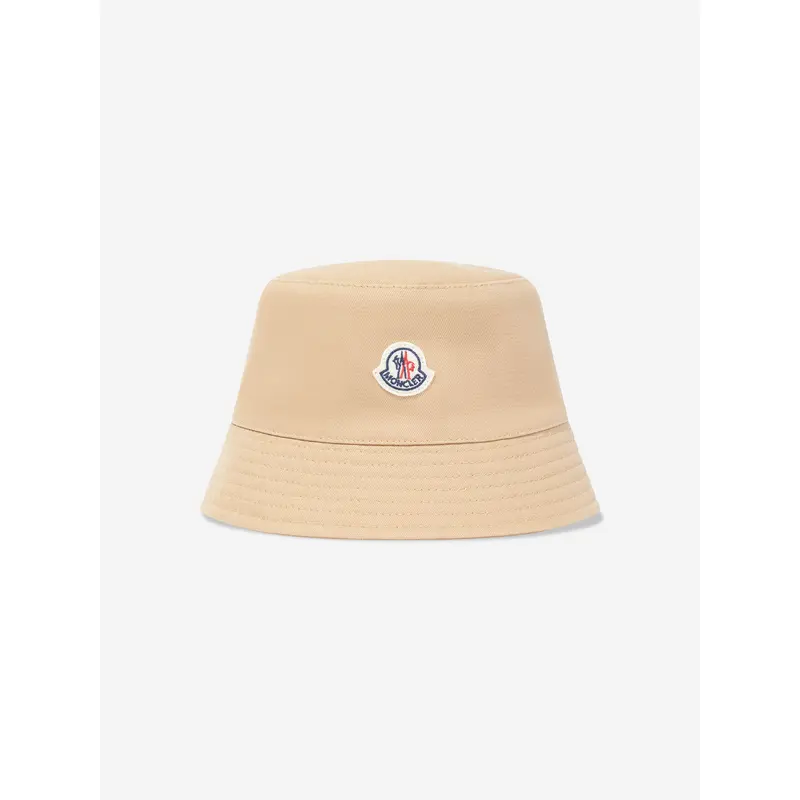 Moncler Enfant Girls Logo Bucket Hat in Beige