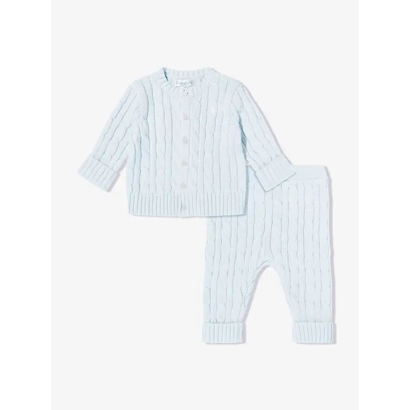 Ralph Lauren Baby Boys Cotton Trouser Set in Blue