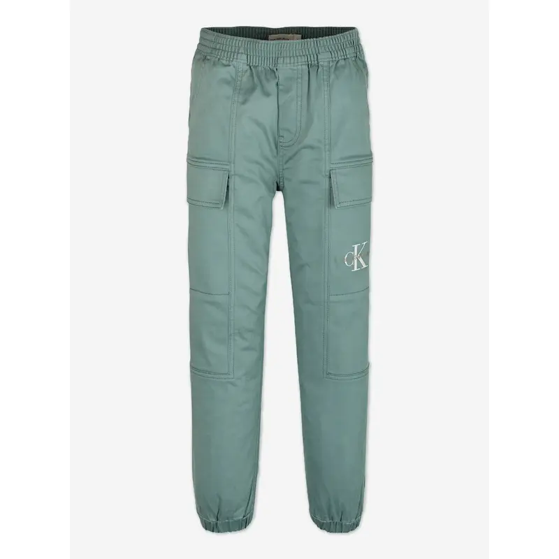 Calvin Klein Boys Essential Woven Cargo Trousers in Green